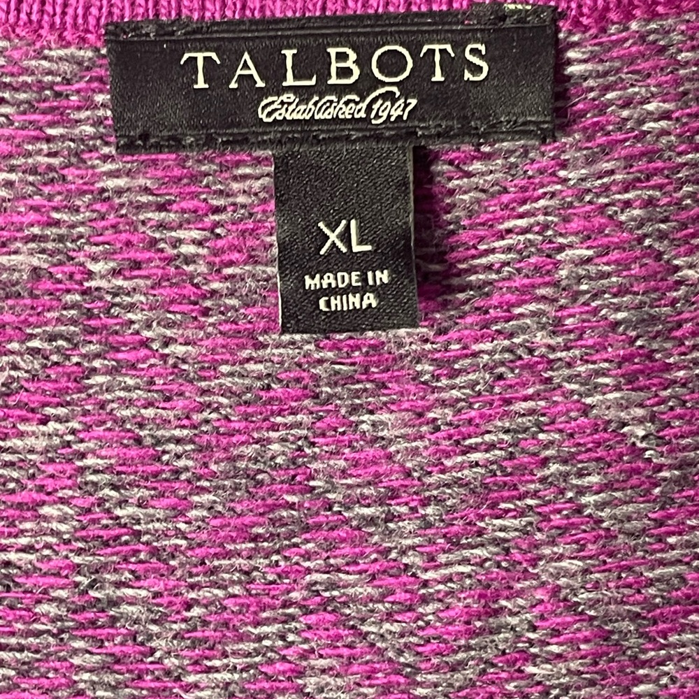 Talbots Cashmere Wool Blend Cardigan Sweater Button Front Purple Size XL - Picture 3 of 8